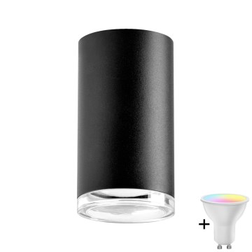 LED RGBW reguliuojamas vonios kambario taškinis šviestuvas TURYN 1xGU10/6,5W/230V 2700-6500K Wi-Fi IP44 juodas