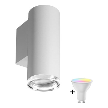 LED RGBW reguliuojamas vonios sieninis šviestuvas TURYN 1xGU10/6,5W/230V 2700-6500K Wi-Fi IP44 baltas