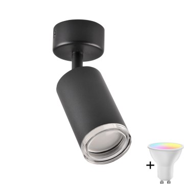 LED RGBW Reguliuojamas vonios taškinis šviestuvas TURYN 1xGU10/6,5W/230V 2700-6500K Wi-Fi IP44 juodas