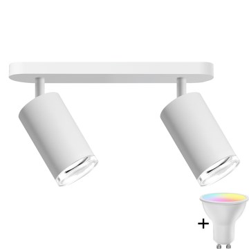 LED RGBW Reguliuojamas vonios taškinis šviestuvas TURYN 2xGU10/6,5W/230V 2700-6500K Wi-Fi IP44 baltas