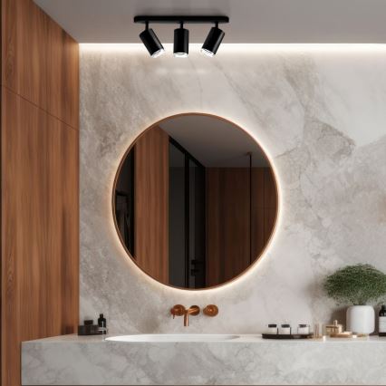 LED RGBW reguliuojamas vonios taškinis šviestuvas TURYN 3xGU10/6W/230V 3000K Wi-Fi IP44 juodas