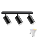 LED RGBW Reguliuojamas vonios taškų šviestuvas TURYN 3xGU10/6,5W/230V 2700-6500K Wi-Fi IP44 juodas