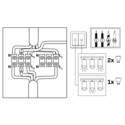 LED RGBW Reguliuojamas vonios taškų šviestuvas TURYN 3xGU10/6,5W/230V 2700-6500K Wi-Fi IP44 juodas