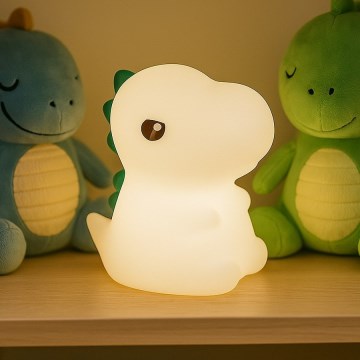 LED RGBW reguliuojamo ryškumo įkraunama jutiklinė vaikiška naktinė lempa DINO LED/1W/5V 1200 mAh