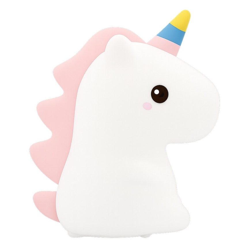 LED RGBW reguliuojama, įkraunama, jutiklinė vaikiška naktinė lempa UNICORN LED/1W/5V 1200 mAh