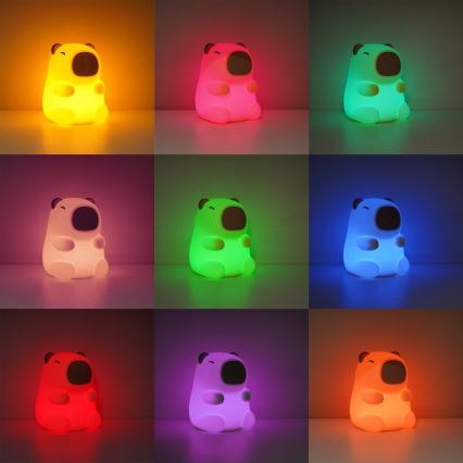 LED RGBW pritemdomas įkraunamas jutiklinis vaikiškas naktinis šviestuvas KAPYBARA LED/0,45W/5V 800 mAh