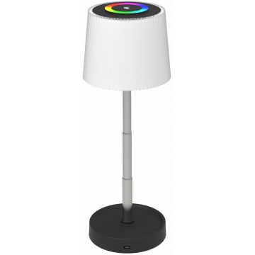 LED RGBW reguliuojamo ryškumo lauko įkraunama stalinė lempa LED/2W/5V IP44 1200 mAh pilka