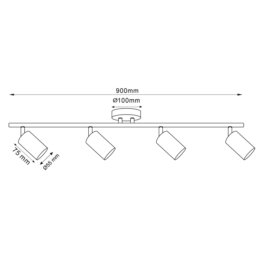 LED RGBW dimeriuojamas taškinis šviestuvas GOLDIE 4xGU10/4,8W/230V 3000K auksinis + nuotolinio valdymo pultelis