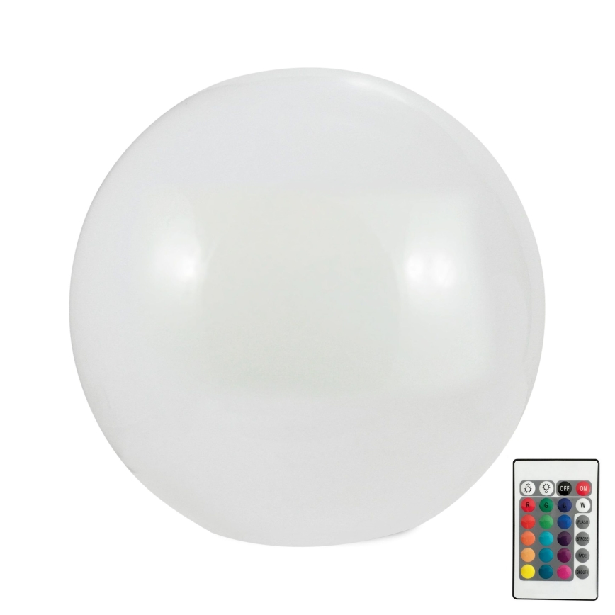 LED RGBW Saulės energija įkraunama elektros lemputė BALL LED/1,2V diametras 30 cm IP65 + nuotolinio valdymo pultas