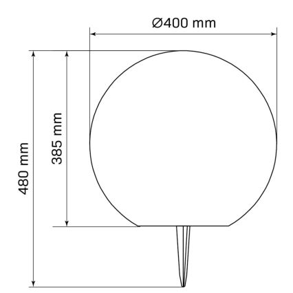 LED RGBW Saulės energija įkraunama elektros lemputė BALL LED/1,2V diametras 40 cm IP65 + nuotolinio valdymo pultas