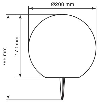 LED RGBW Saulės energija įkraunama elektros lemputė BALL LED/3,2V diametras 20 cm IP65 + nuotolinio valdymo pultas