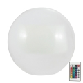 LED RGBW Saulės energija įkraunama elektros lemputė BALL LED/3,7V 1500 mAh diametras 40 cm IP65 + nuotolinio valdymo pultas