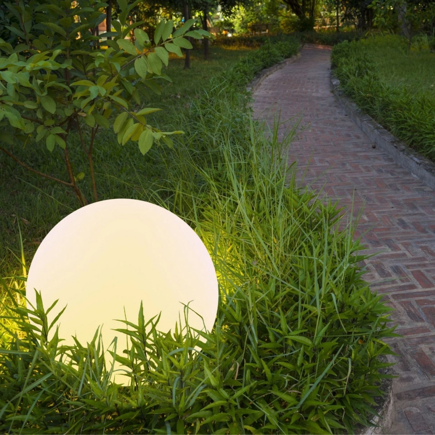 LED RGBW Saulės energija įkraunama elektros lemputė BALL LED/3,7V 1500 mAh diametras 50 cm IP65 + nuotolinio valdymo pultas