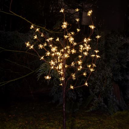 LED RGBW Saulės energija įkraunamas šviestuvas TREE LED/0,1W/1,2V 600 mAh IP44 ruda