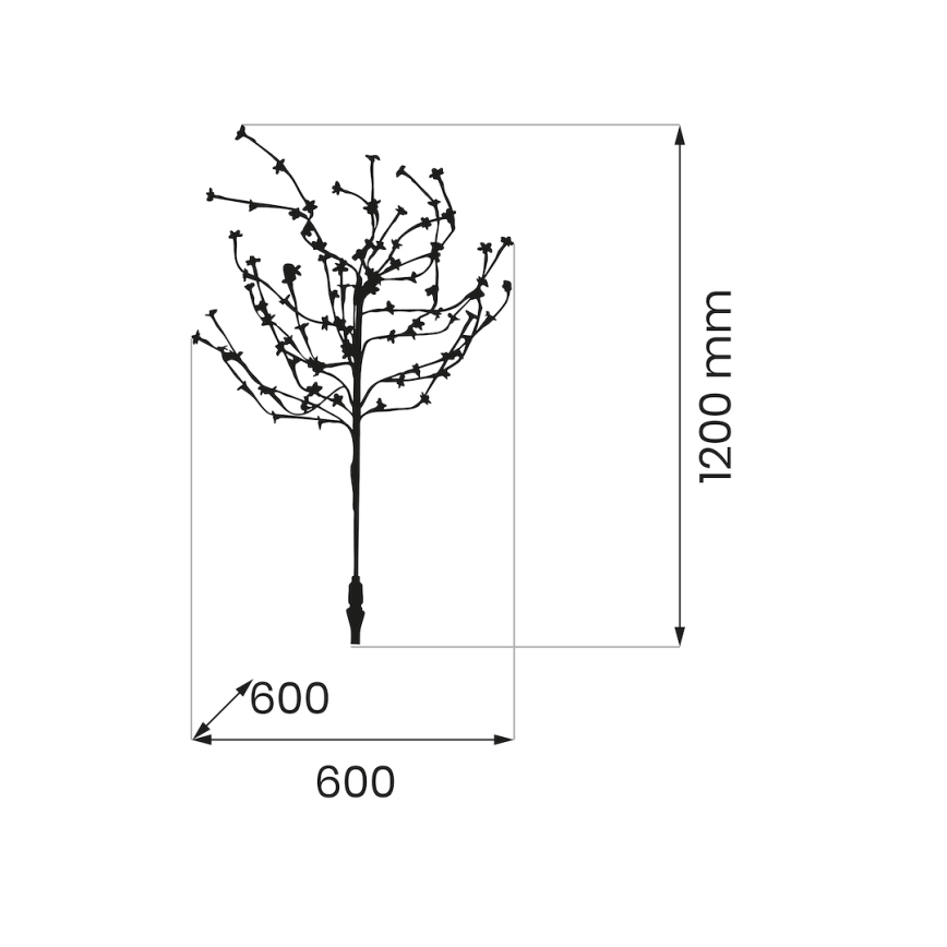 LED RGBW Saulės energija įkraunamas šviestuvas TREE LED/0,1W/1,2V 600 mAh IP44 ruda