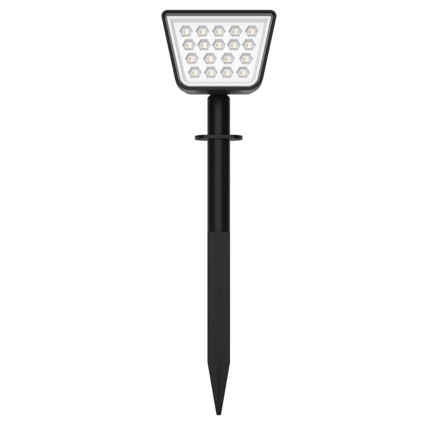 LED RGBW Saulės šviestuvas su jutikliu LED/3,7V IP54 1200 mAh juodas