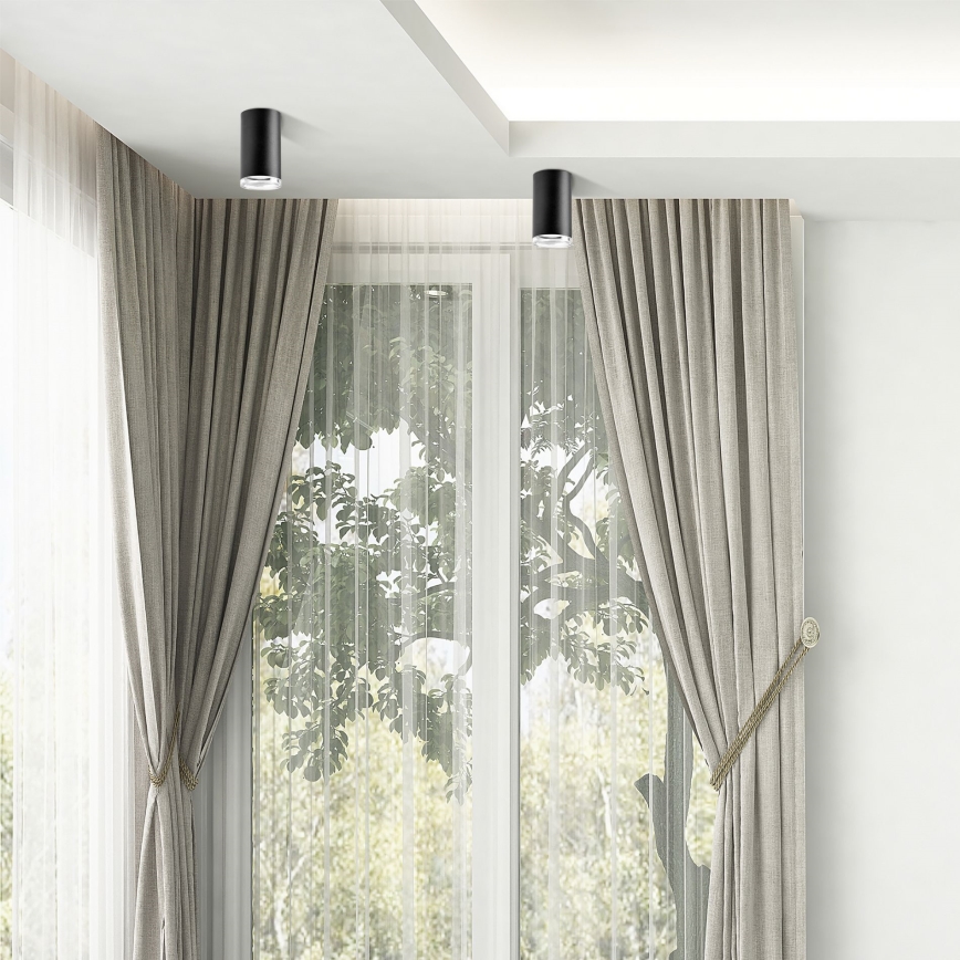 LED RGBW reguliuojamas vonios kambario taškinis šviestuvas TURYN 1xGU10/6,5W/230V 2700-6500K Wi-Fi IP44 juodas