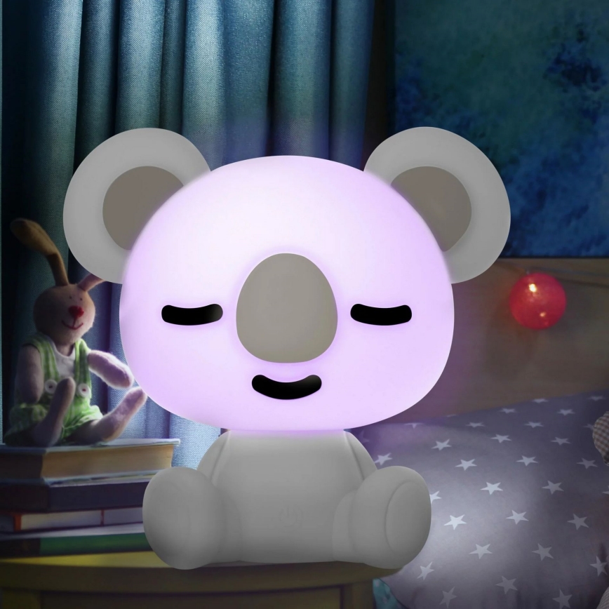 LED RGBW šviesos reguliavimas children's naktinis mažas lempa LED/2,5W/230V koala balta
