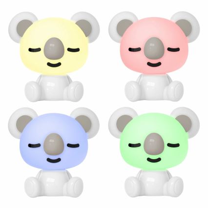 LED RGBW šviesos reguliavimas children's naktinis mažas lempa LED/2,5W/230V koala balta