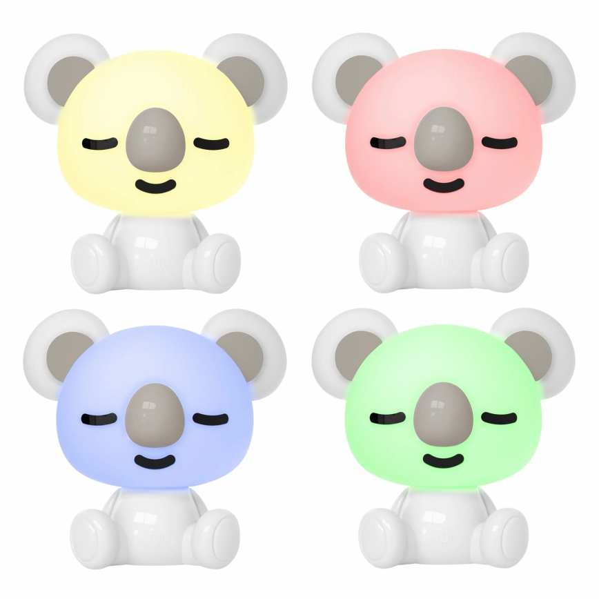 LED RGBW šviesos reguliavimas children's naktinis mažas lempa LED/2,5W/230V koala balta