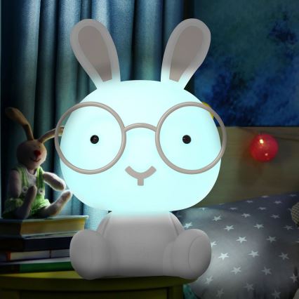 LED RGBW šviesos reguliavimas children's naktinis mažas lempa LED/2,5W/230V triušis balta