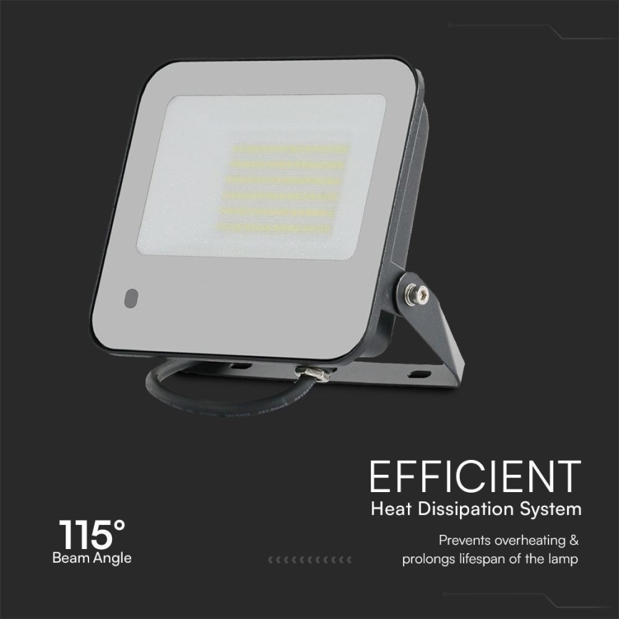 LED RGBW šviesos reguliavimas Prožektoriaus šviestuvas LED/50W/230V IP65 pilka + nuotolinio valdymo pultas