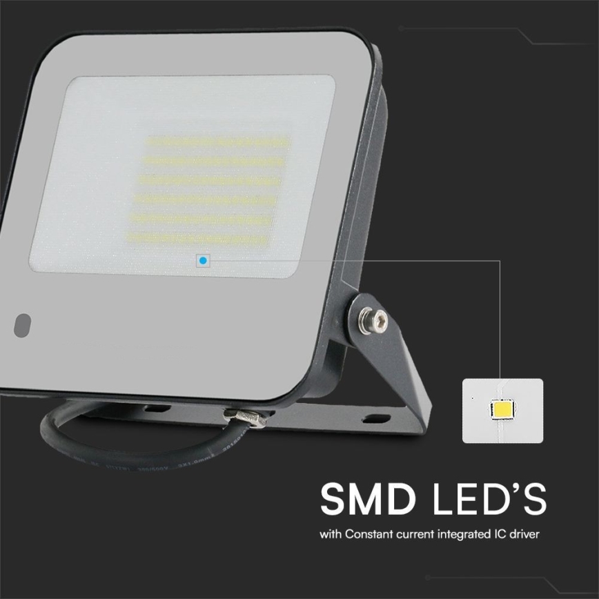 LED RGBW šviesos reguliavimas Prožektoriaus šviestuvas LED/50W/230V IP65 pilka + nuotolinio valdymo pultas