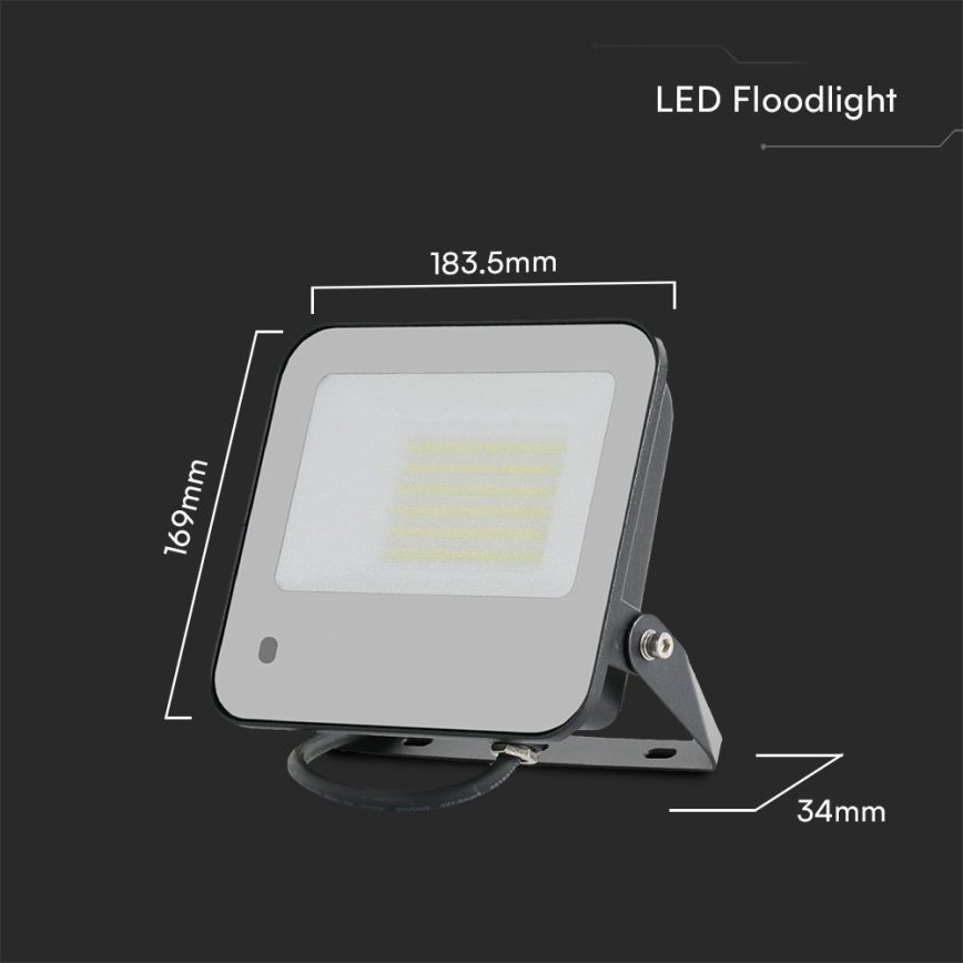 LED RGBW šviesos reguliavimas Prožektoriaus šviestuvas LED/50W/230V IP65 pilka + nuotolinio valdymo pultas