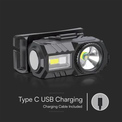 LED RGBW šviesos reguliavimas rechargeable headlamp USB LED/3W/5V IP43 190 lm 24 h