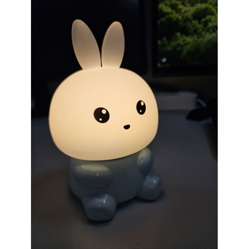 LED RGBW Vaikiškas jutiklinė lempa LED/1W/5V USB 1200 mAh kiškis