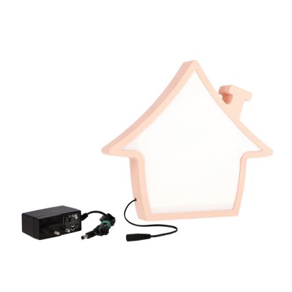 LED Rožinė stalinė lempa HOUSE LED/10W/230V vaikams