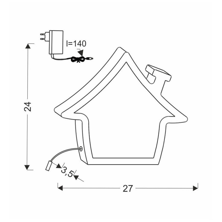LED Rožinė stalinė lempa HOUSE LED/10W/230V vaikams