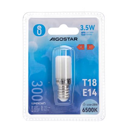 LED šaldytuvo lemputė T18 E14/3,5W/230V 6500K - Aigostar