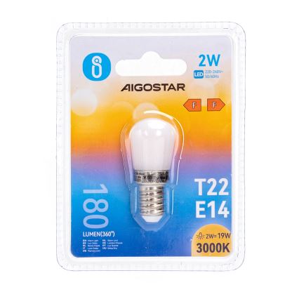 LED šaldytuvo lemputė T22 E14/2W/230V 3000K - Aigostar