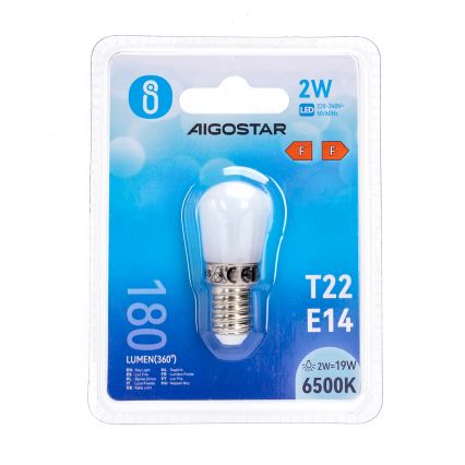 LED šaldytuvo lemputė T22 E14/2W/230V 6500K - Aigostar