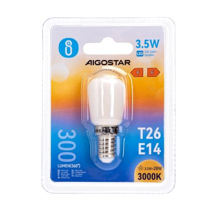 LED šaldytuvo lemputė T26 E14/3,5W/230V 3000K - Aigostar