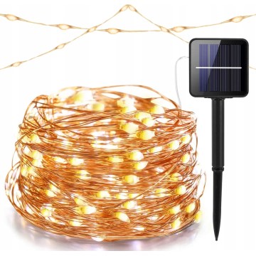 LED saulės dekoratyvinė girlianda 100xLED/1,2V 800 mAh 7 m IP44 juoda