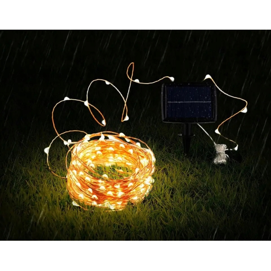 LED saulės dekoratyvinė girlianda 100xLED/1,2V 800 mAh 7 m IP44 juoda
