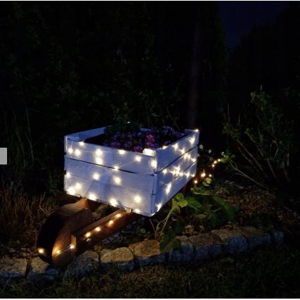 LED saulės dekoratyvinė girlianda 100xLED/1,2V 800 mAh 7 m IP44 juoda