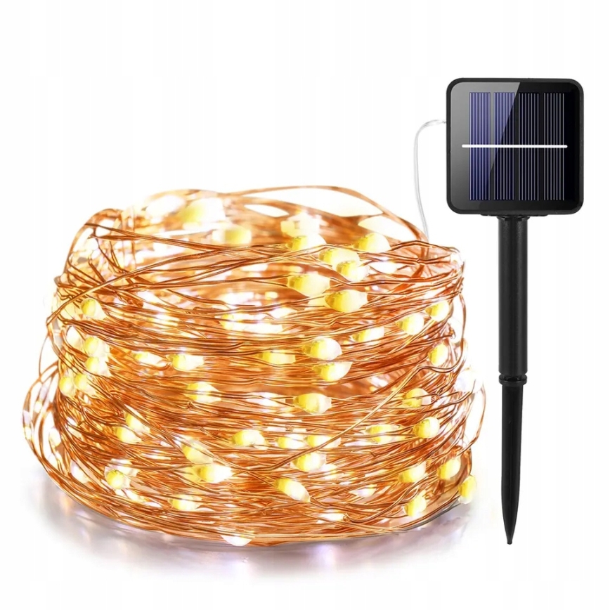 LED saulės dekoratyvinė girlianda 100xLED/1,2V 800 mAh 7 m IP44 juoda