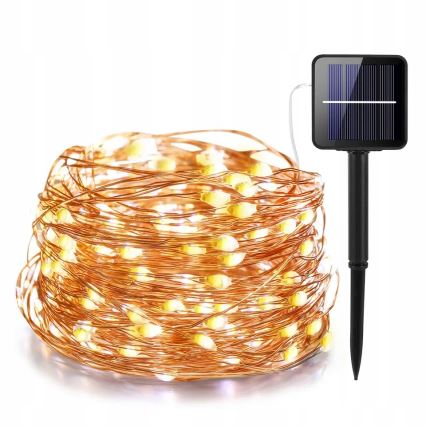 LED Saulės dekoratyvinė girlianda 200xLED/1,2V 800 mAh 12 m IP44 juoda