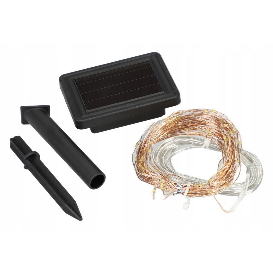 LED Saulės dekoratyvinė girlianda 200xLED/1,2V 800 mAh 12 m IP44 juoda