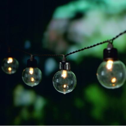 LED saulės dekoratyvinė girlianda 20xLED/8 funkcijų 500 mAh 7,6 m IP67 šiltai balta