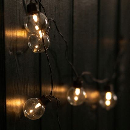 LED saulės dekoratyvinė girlianda 30xLED/8 funkcijų 500 mAh 10,6 m IP67 šiltai balta