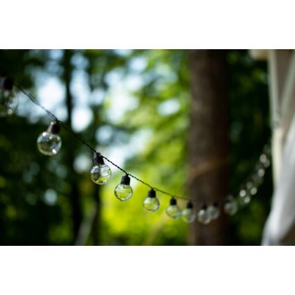 LED saulės dekoratyvinė girlianda 30xLED/8 funkcijų 500 mAh 10,6 m IP67 šiltai balta