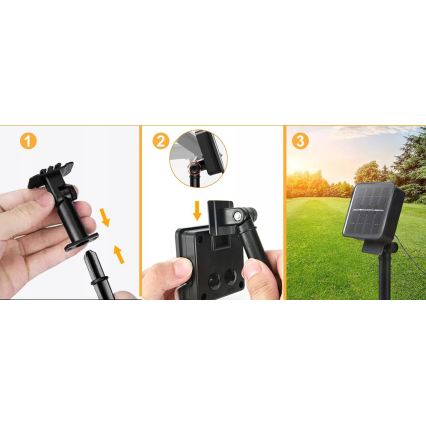 LED saulės dekoratyvinė girlianda 30xLED/8 funkcijų 500 mAh 10,6 m IP67 šiltai balta