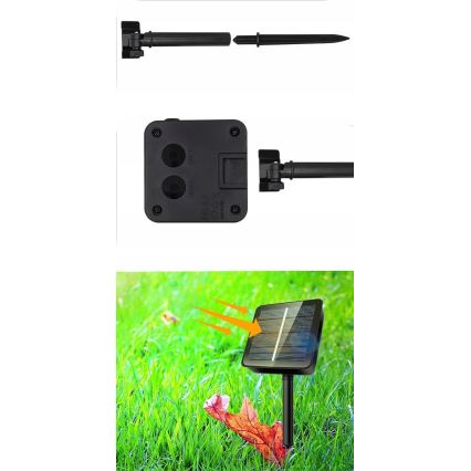 LED saulės dekoratyvinė girlianda 50 LED/8 funkcijų 500 mAh 9,5 m IP67 šiltai balta