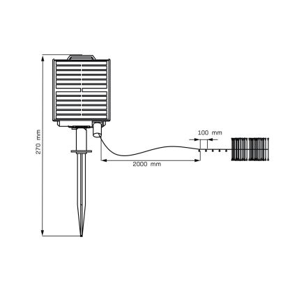 LED Saulės Dekoratyvinė girlianda LED/3,7V 1800 mAh 10 m IP44 + nuotolinio valdymo pultas