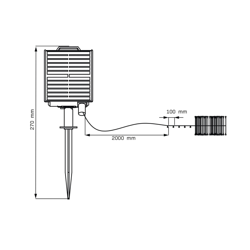 LED Saulės Dekoratyvinė girlianda LED/3,7V 1800 mAh 10 m IP44 + nuotolinio valdymo pultas