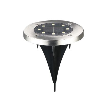 LED Saulės energija įkraunamas šviestuvas įvažiavimui SOLLY LED/1,2V 6500K diametras 11,5 cm 300 mAh IP44 matinis chromas